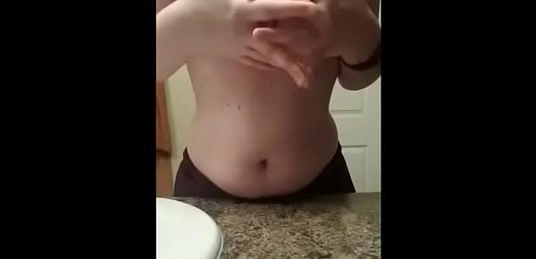  Hot amateur girlfriend live strip showing big boobs